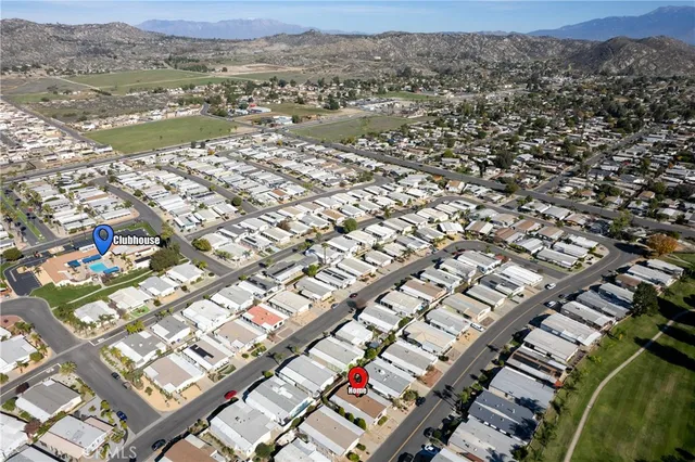 an aerial view of a building