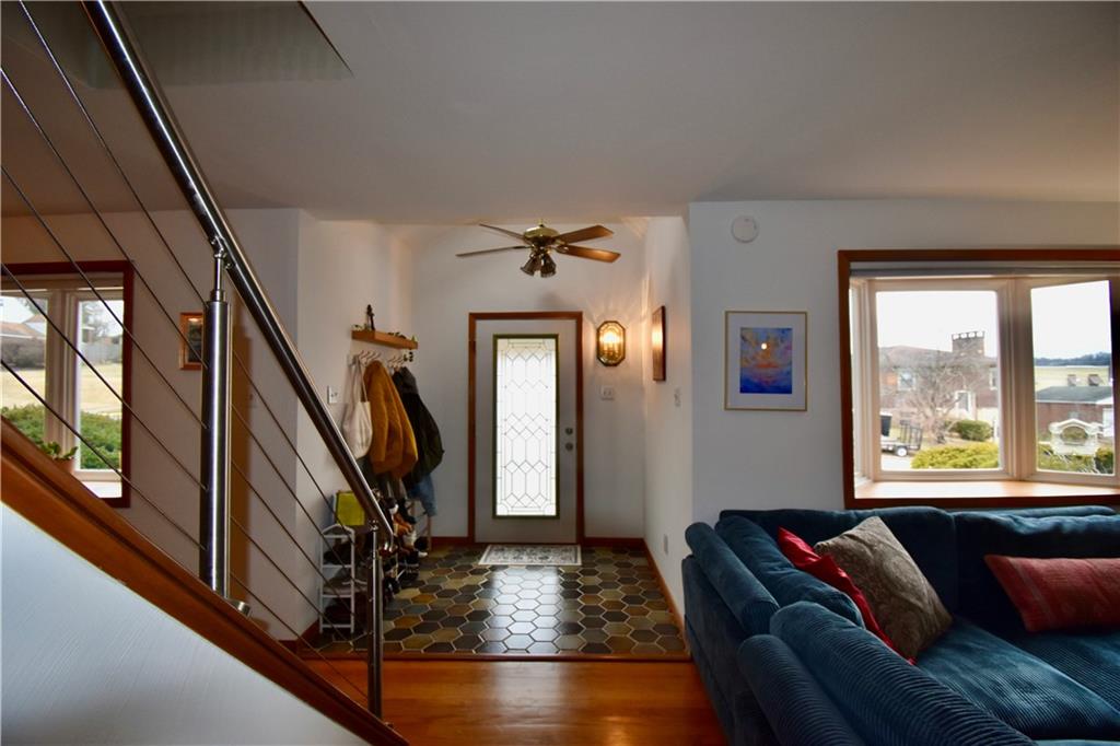 Foyer with space to hang coats and shoes