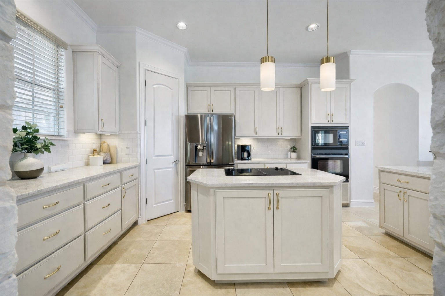 104 Running Brook Trail Spicewood, TX 78669 - Photo 14 of 40 Virtually enhanced image illustrating a potential kitchen update a buyer may consider while maintaining the existing layout.