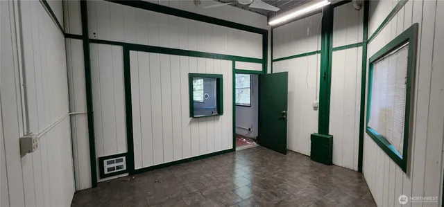 a view of a hallway with a elevator