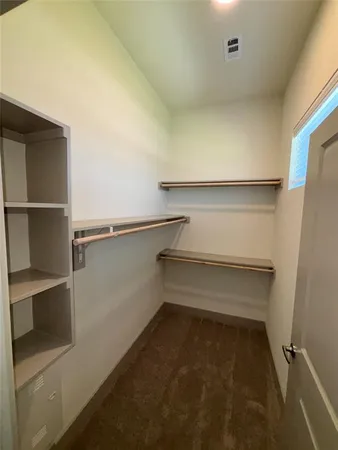 a storage room with empty racks