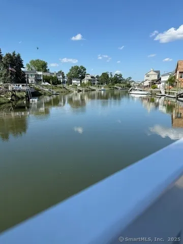 a view of a lake with houses