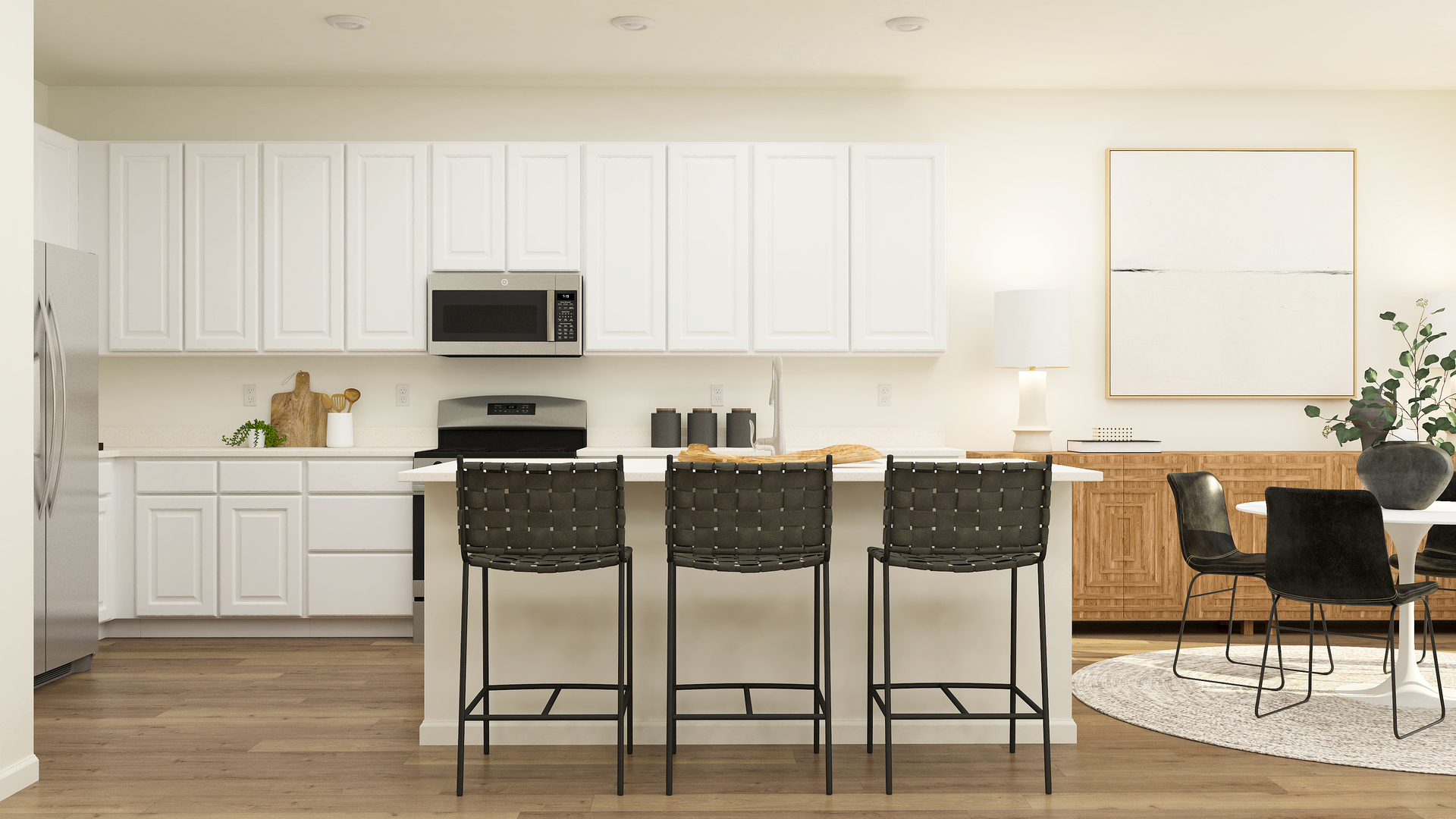 3587 Sandstone Circle Elgin, IL 60124 - Photo 5 of 29 a kitchen with granite countertop a stove a sink and white cabinets