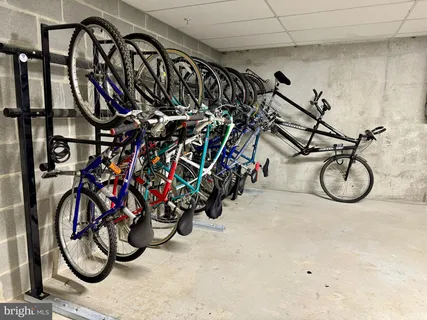 a view of an bike storage