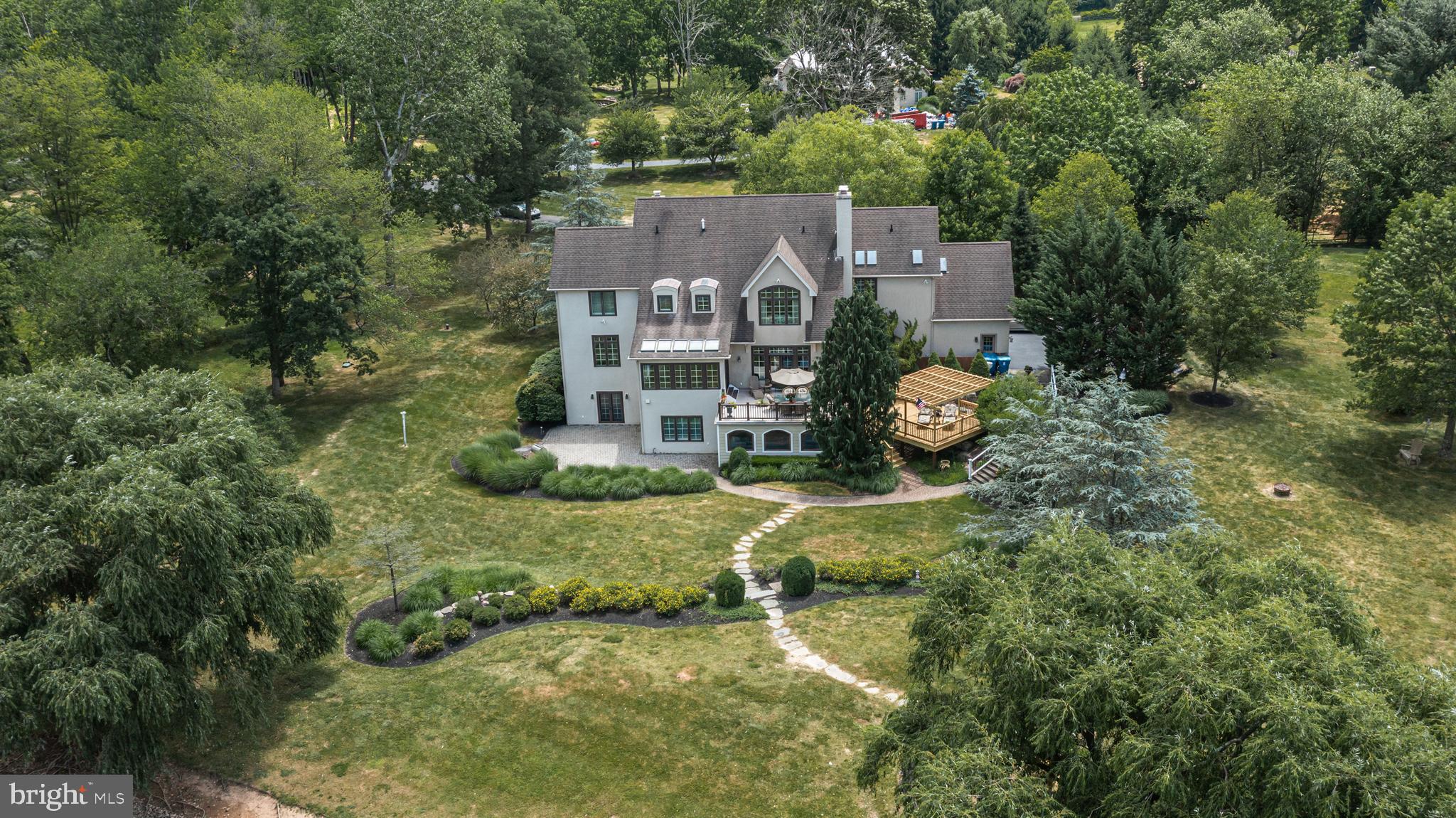 3380 Indian Springs Road Doylestown, PA 18902 - Photo 54 of 57 an aerial view of a house with a yard basket ball court and outdoor seating