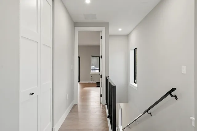 a view of hallway with stairs