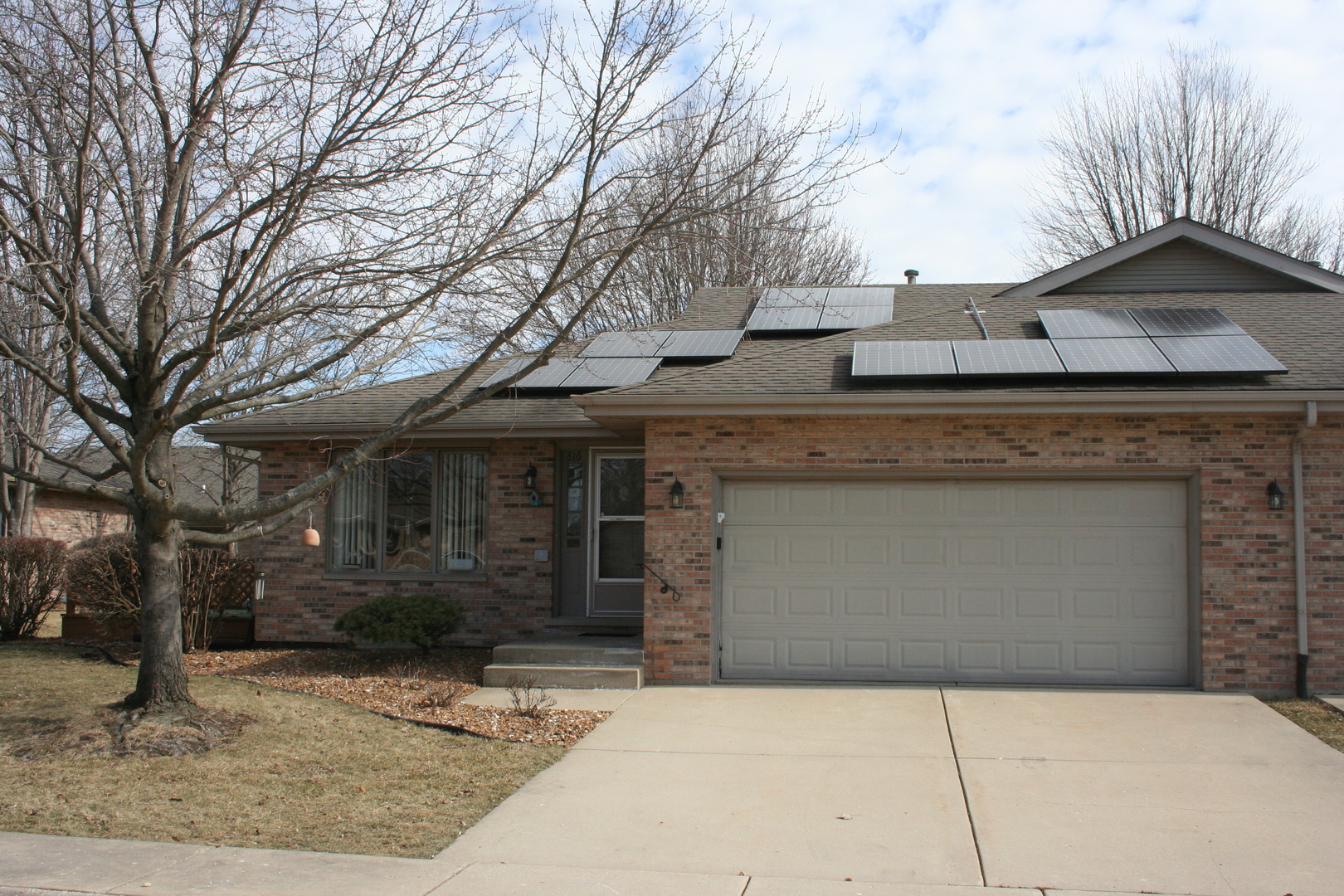 a front view of a house