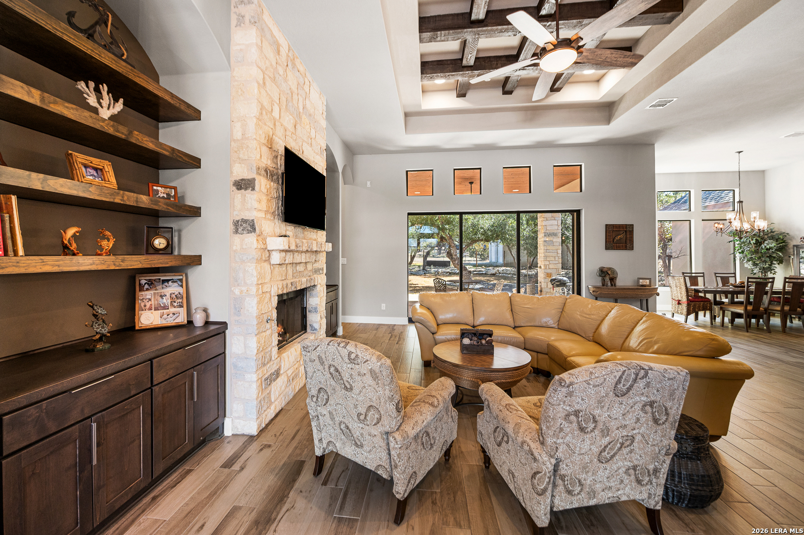 407 Havasu Spring Branch, TX 78070 - Photo 15 of 70 a living room with furniture fireplace and flat screen tv