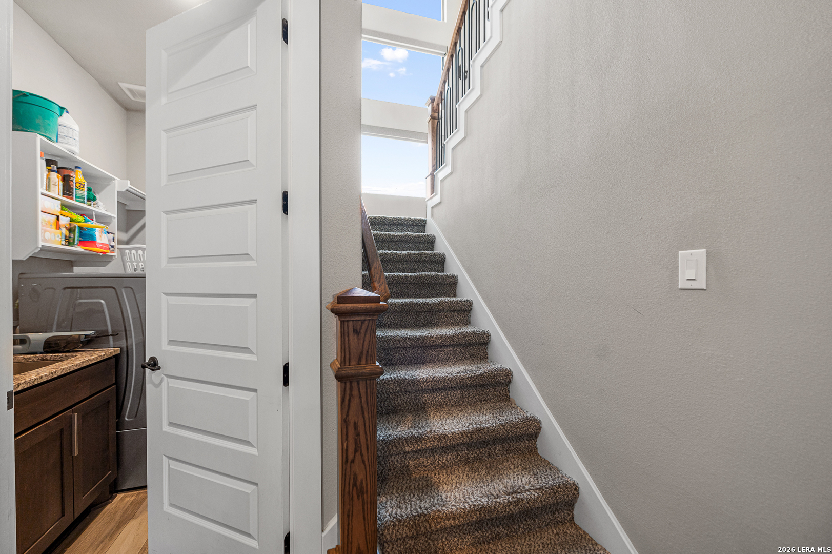 407 Havasu Spring Branch, TX 78070 - Photo 47 of 70 a view of hallway with stairs and wooden floor
