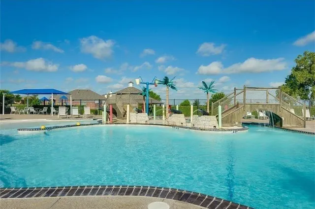 a view of a park with slide