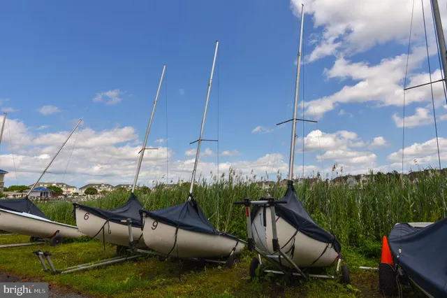 a view of a park with swings