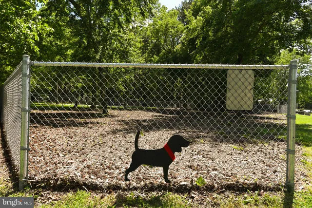 a view of a park with slide and a bench
