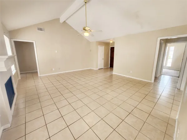 a view of a livingroom with a window