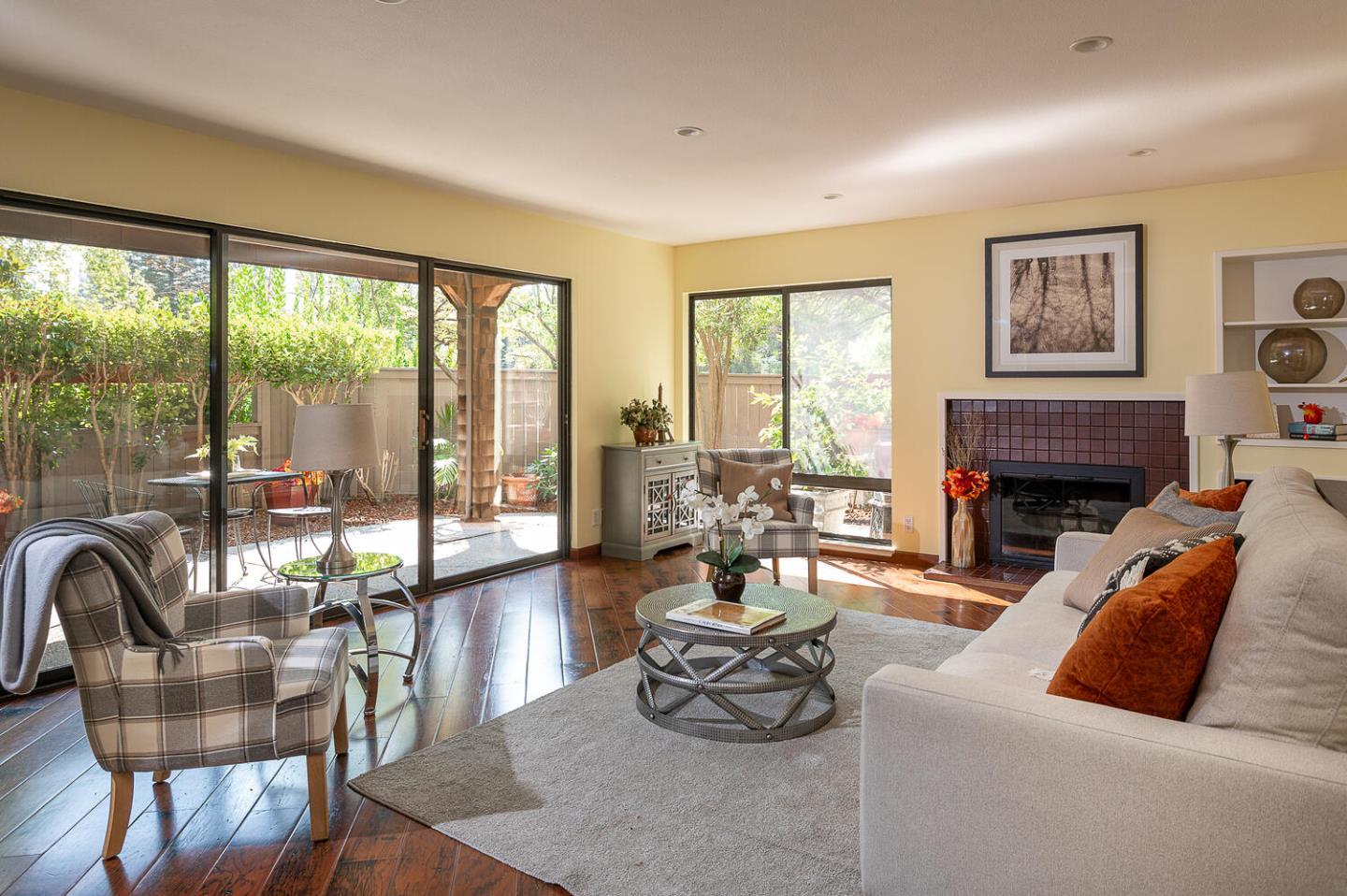 137 Peter Coutts Circle Stanford, CA 94305 - Photo 2 of 28 a living room with furniture and a fireplace