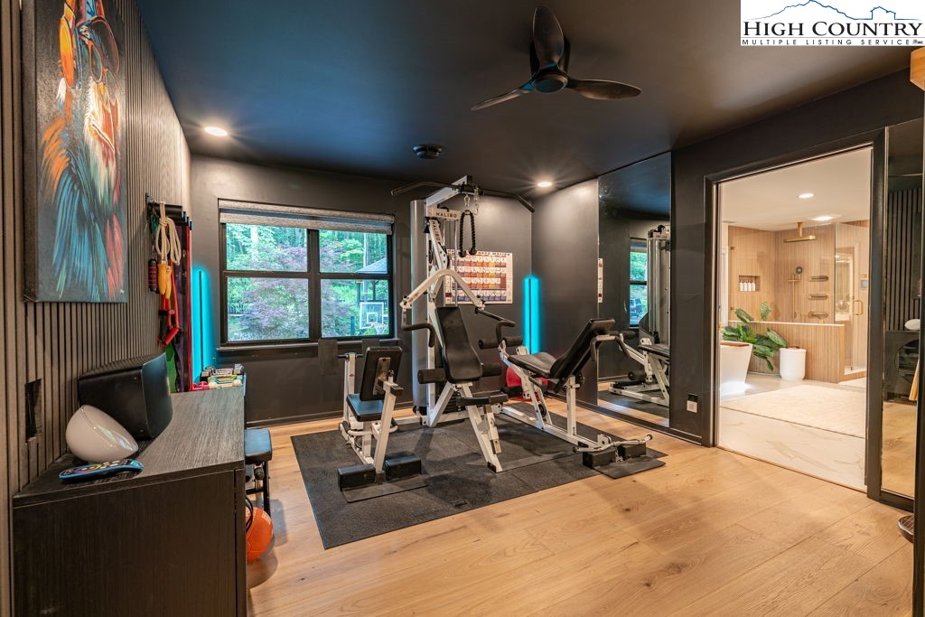 102 Ridge Drive Linville, NC 28646 - Photo 30 of 48 a view of a room with gym equipment