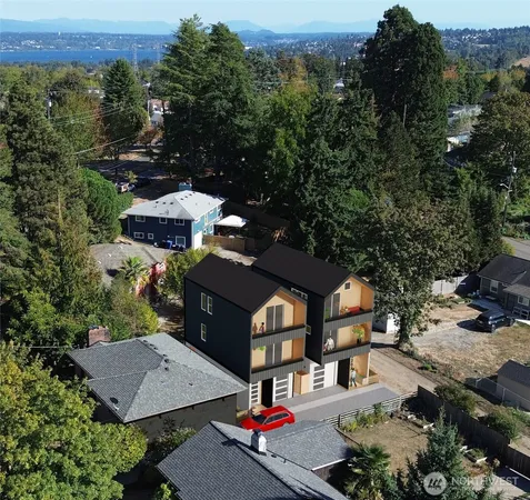 an aerial view of a house