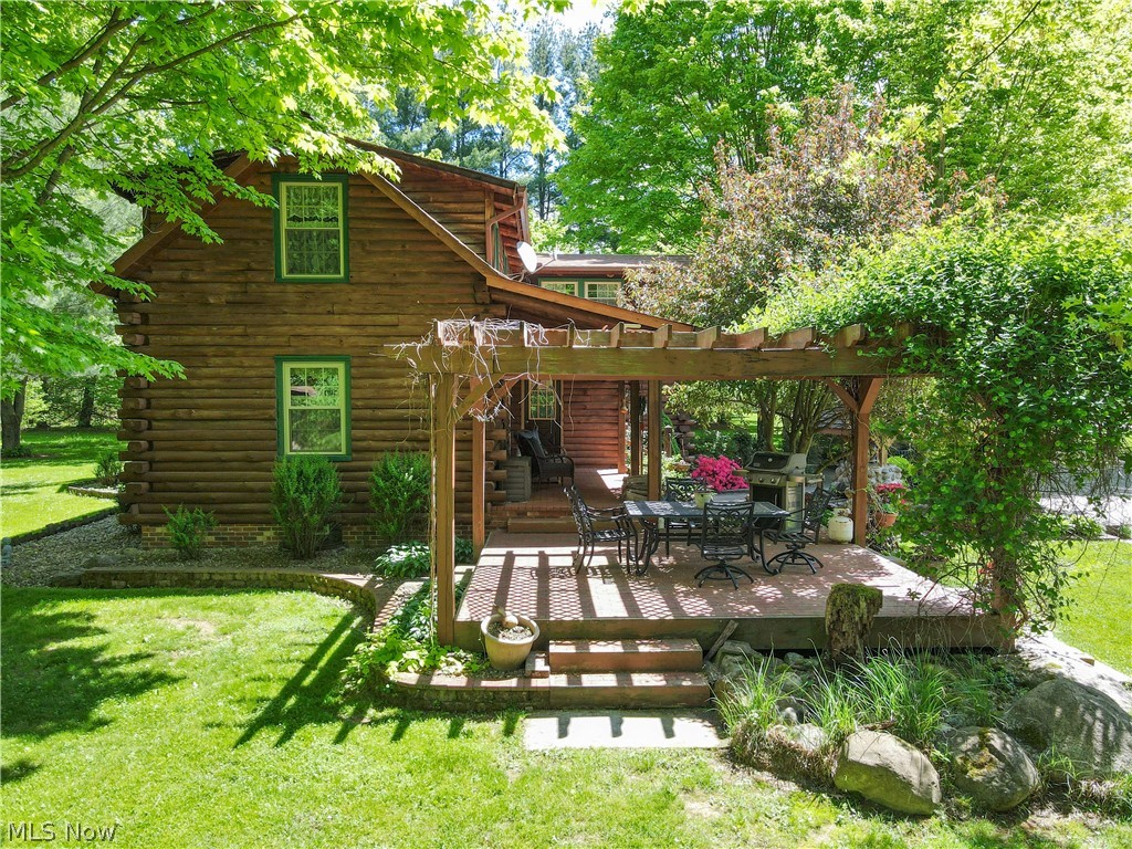 16306 Messenger Road Chagrin Falls, OH 44023 - Photo 27 of 36 Rear view looking at deck and pergola