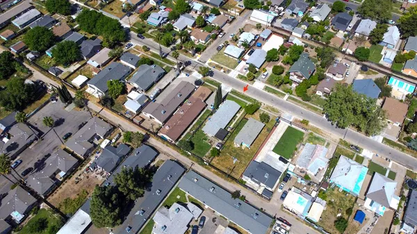 an aerial view of a city