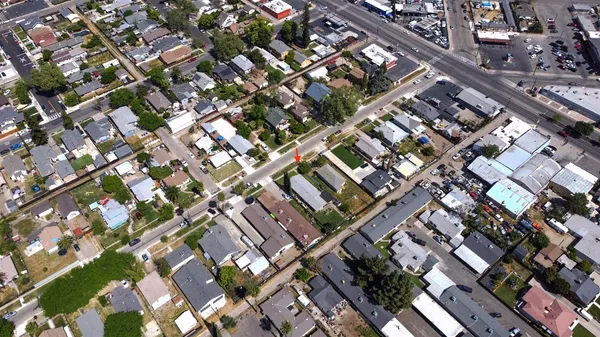 an aerial view of a city
