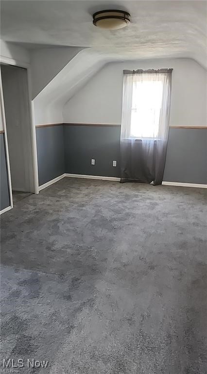 23621 Colbourne Road Euclid, OH 44123 - Photo 19 of 45 Bonus room with lofted ceiling and dark colored carpet