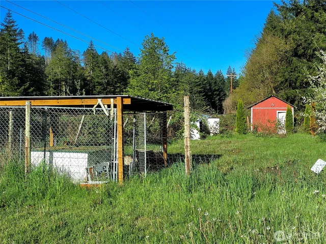 a view of a backyard