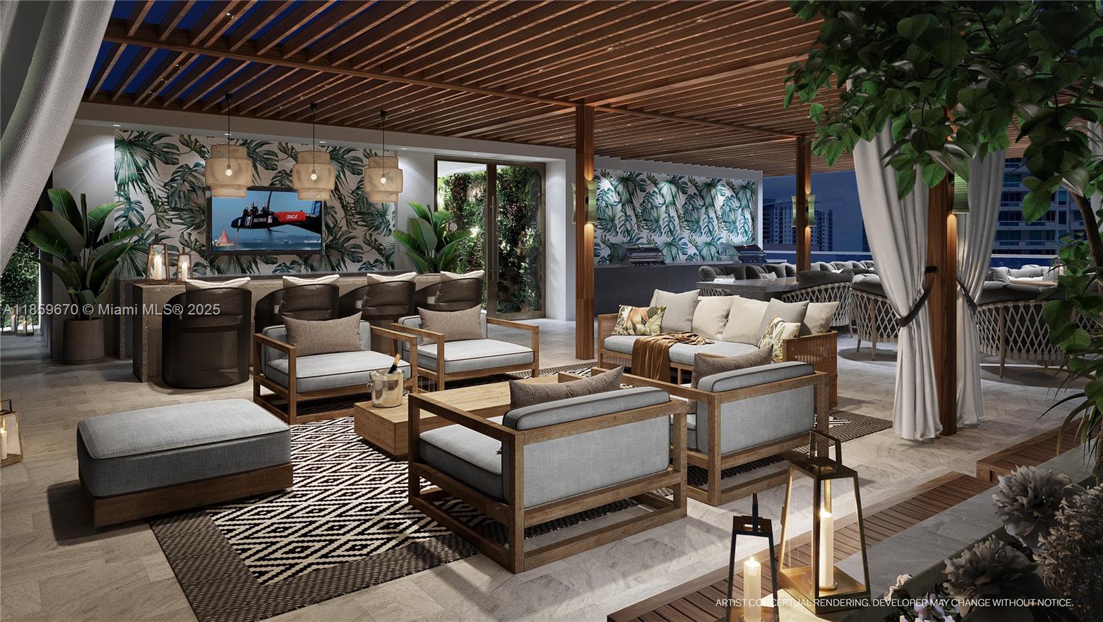 501 Southeast 6th Avenue, Unit 403 Fort Lauderdale, FL 33301 - Photo 13 of 18 a living room with patio furniture and a large window