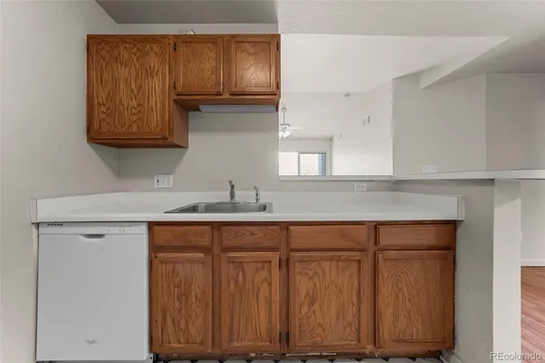 a sink with a cabinets