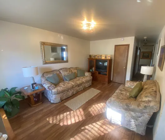 a living room with furniture and a couch