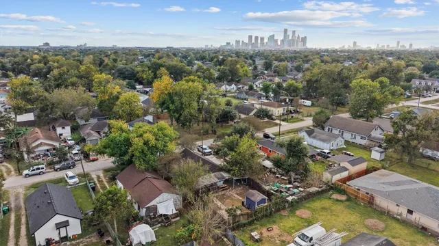 an aerial view of multiple house