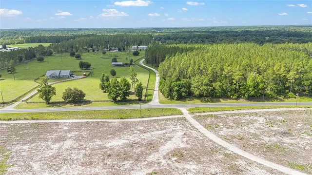 a view of a lake with a houses in the background