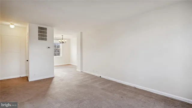 a view of livingroom with chandelier