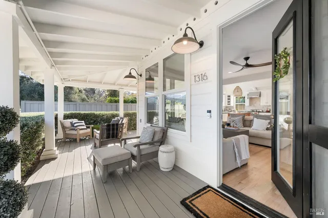 a living room with furniture