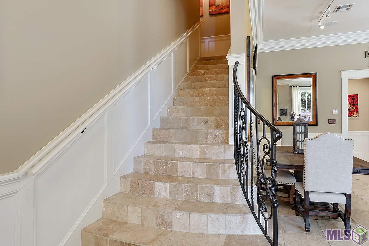 3436 Perkins Road Baton Rouge, LA 70808 - Photo 4 of 42 Ornate Wrought Iron & Travertine Stairway