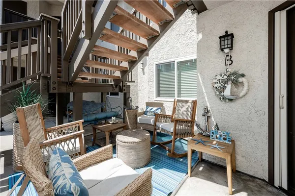 a outdoor space with furniture
