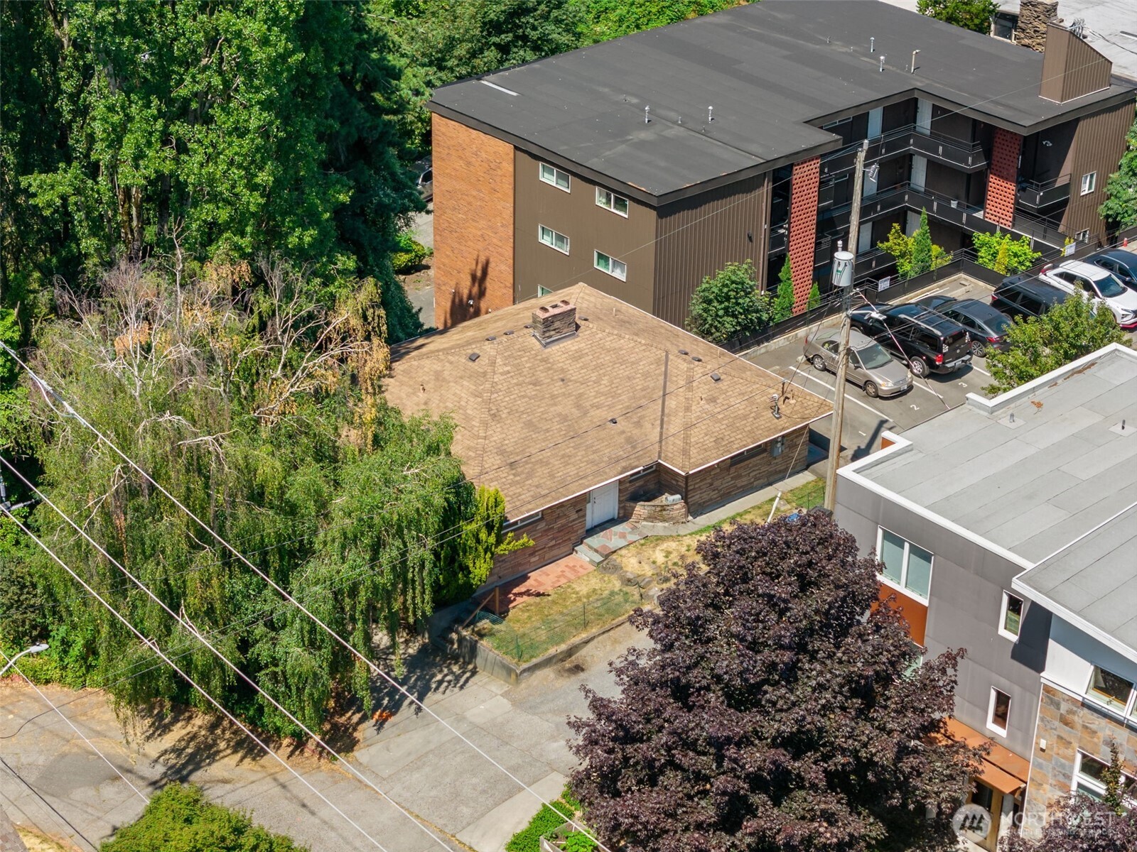 1306 South Bayview Street Seattle, WA 98144 - Photo 4 of 13 an aerial view of a house with a yard and potted plants