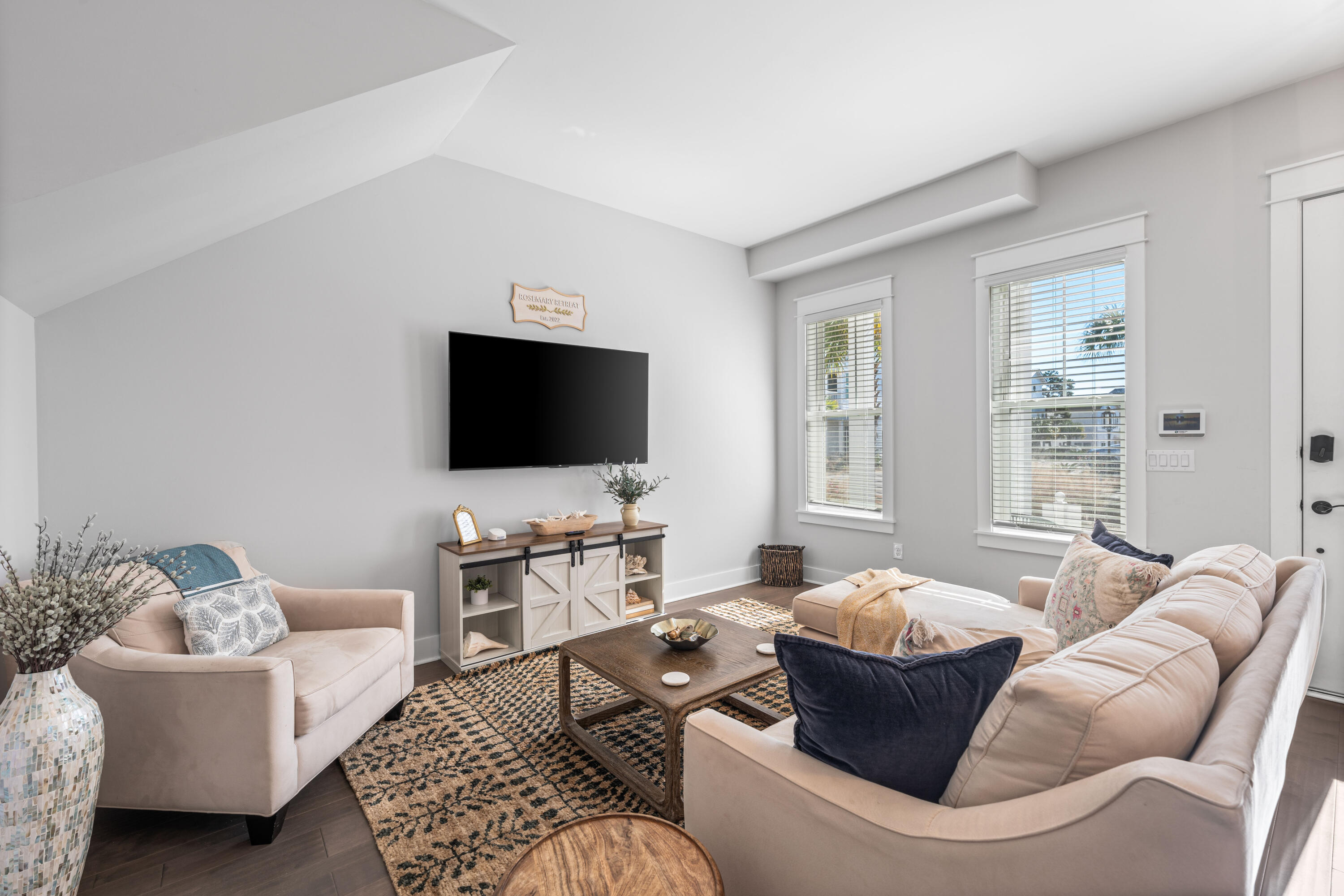 222 Valdare Ln Inlet Beach Inlet Beach, FL 32461 - Photo 4 of 39 a living room with furniture and a flat screen tv