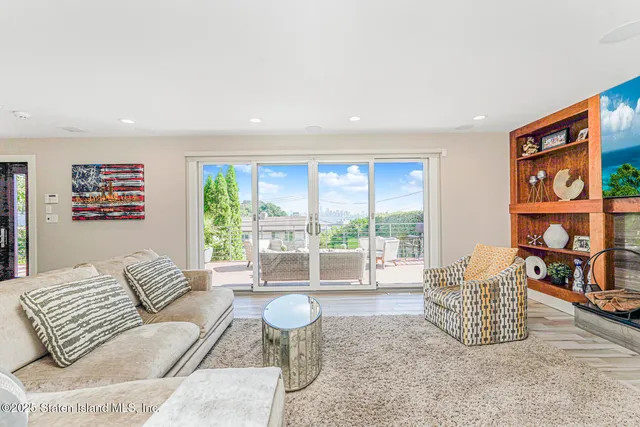 a outdoor living room with furniture