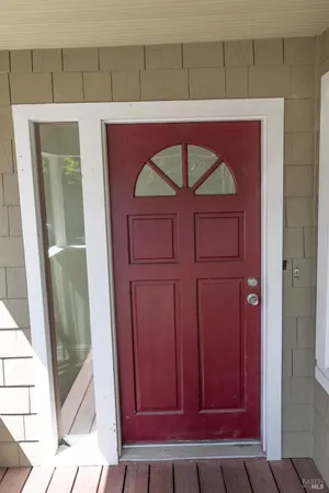 a backyard of a house with lots of green space