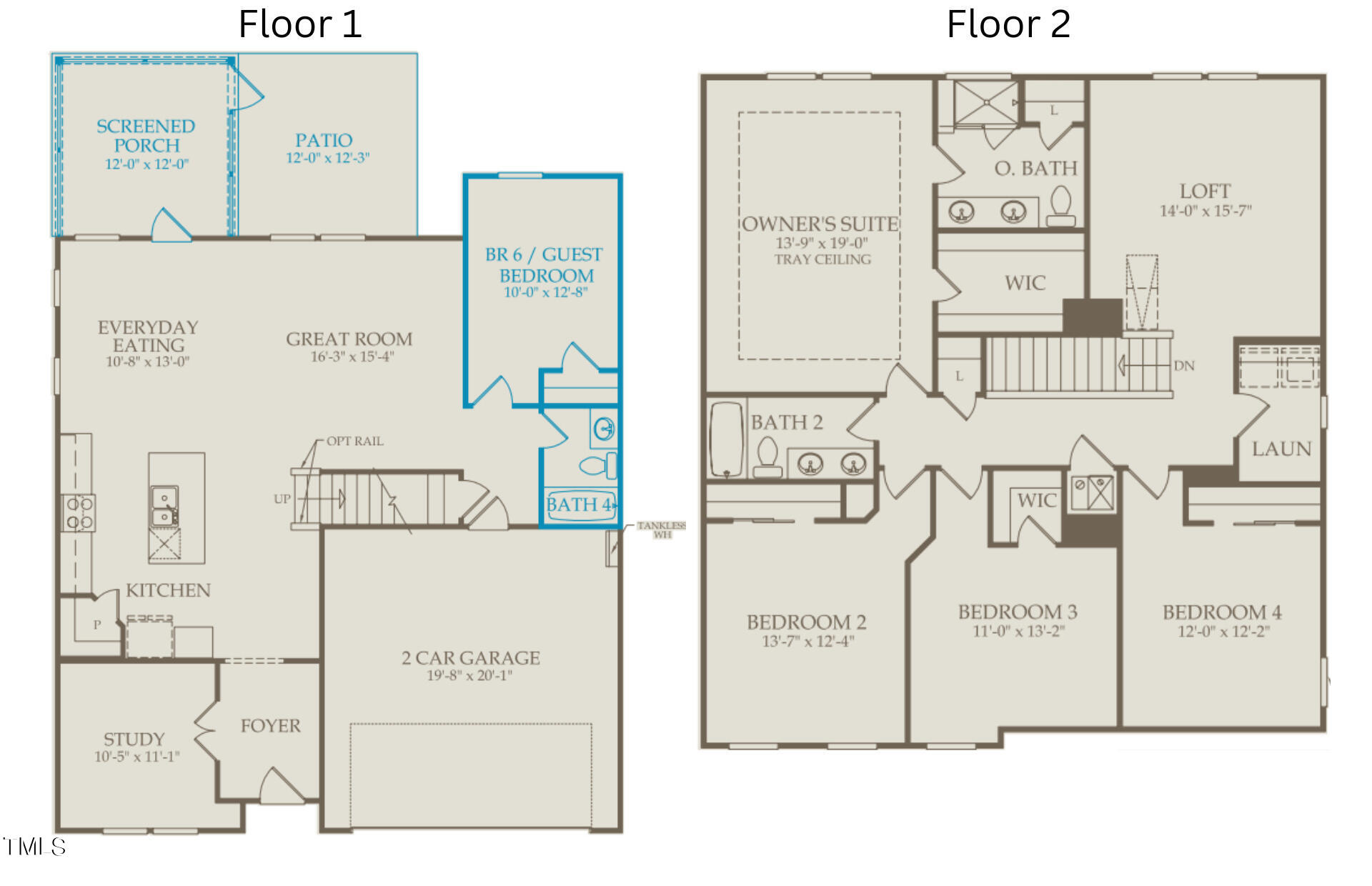 545 Fosterton Cottage Way Raleigh, NC 27603 - Photo 27 of 27 Floor Plan Level 1 and Floor Plan Level 2