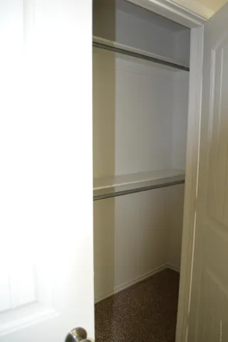 a close view of a closet