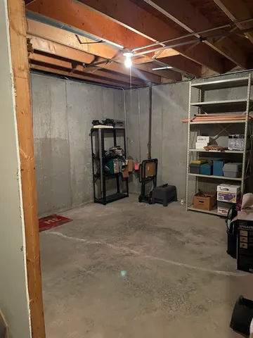 a view of a garage with stuff