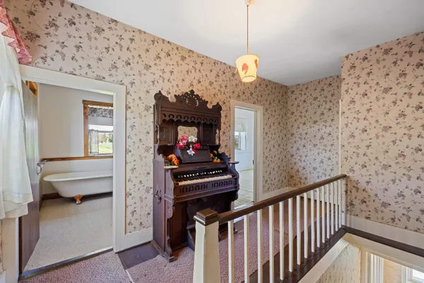 a view of a livingroom with a fireplace
