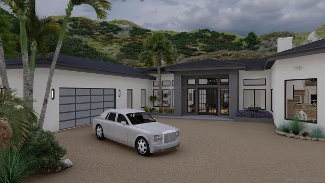 a car parked in front of house