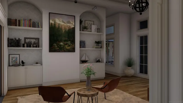 a living room with furniture