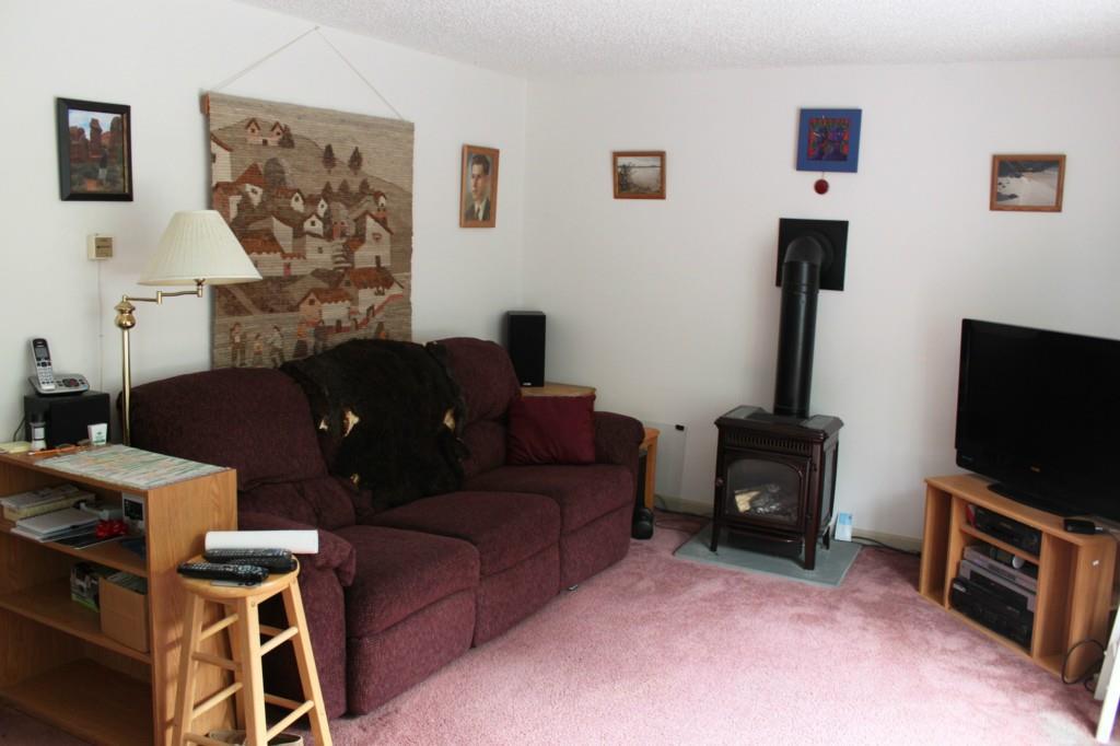 461 Oak Point Road Trenton, ME 04605 - Photo 5 of 15 Living room with propane parlor heater.