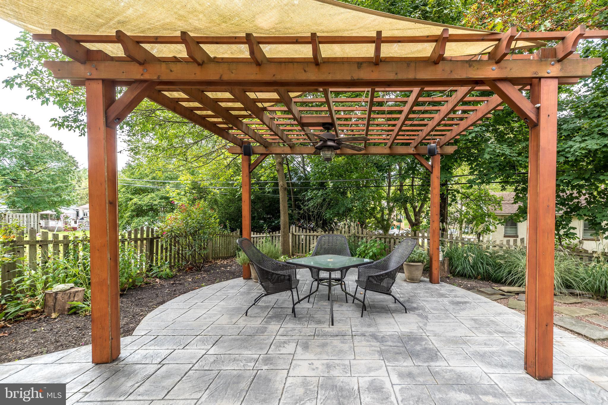 Stamped Concrete Patio and Pergola
