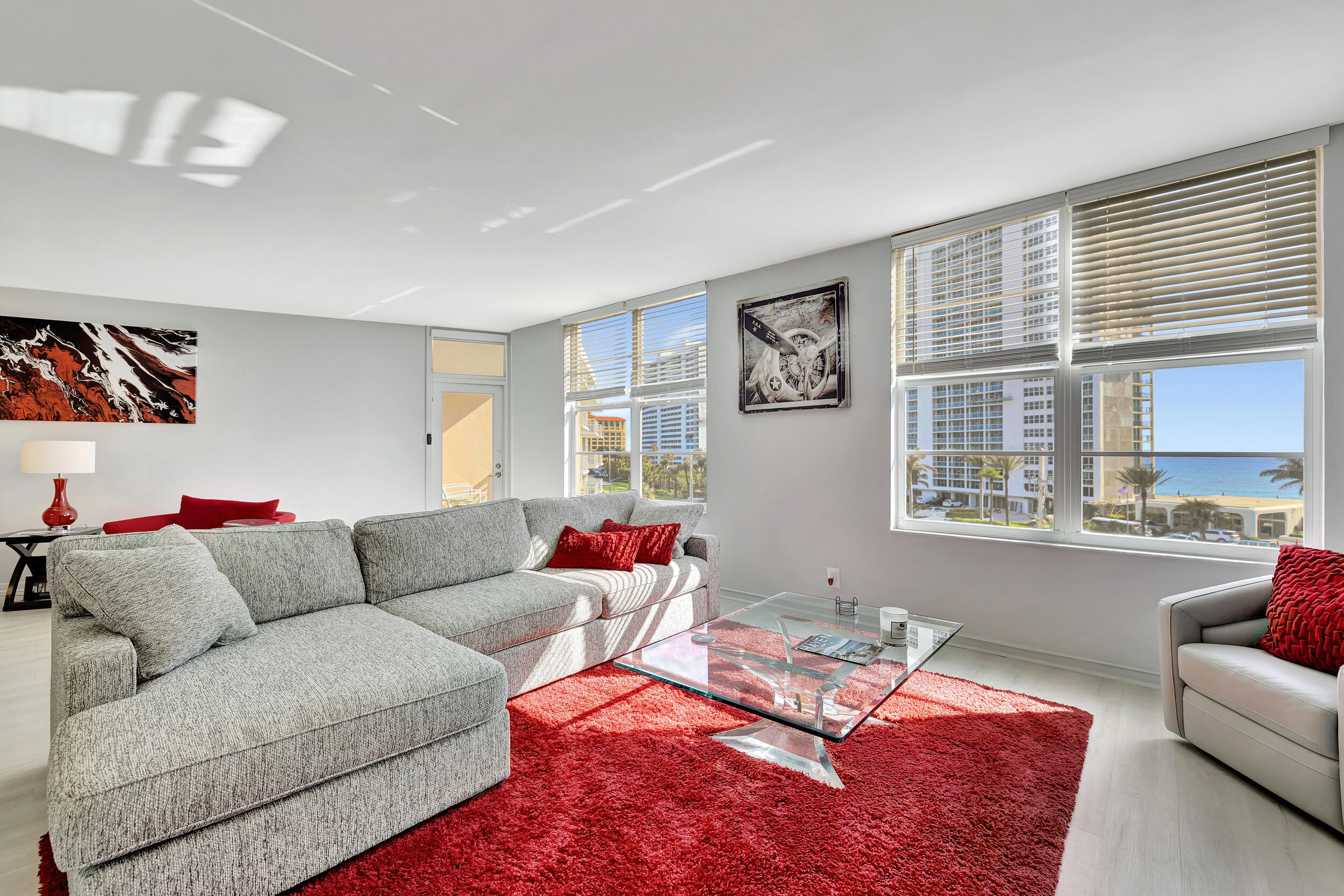 2851 South Ocean Boulevard, Unit 5L Boca Raton, FL 33432 - Photo 4 of 49 Living Room with Ocean View