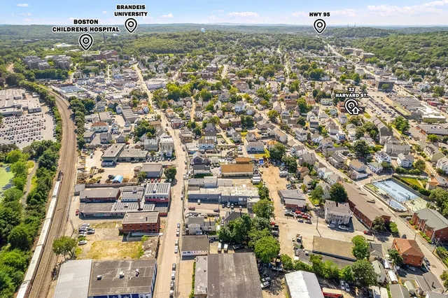 an aerial view of a city