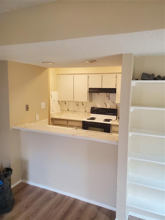 5532 Boca Raton Boulevard, Unit 290 Fort Worth, TX 76112 - Photo 10 of 16 Kitchen pass-through featuring a built-in breakfast bar with a quartz countertop.
