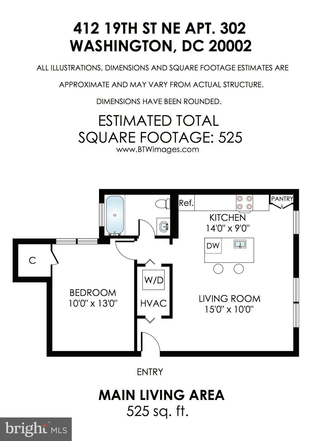 412 19th Street Northeast, Unit 302 Washington, DC 20002 - Photo 16 of 16 Floor Plan